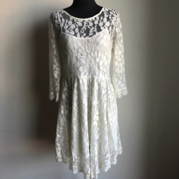 Free People Dresses & Skirts - Free People sz L lace boho midi dress